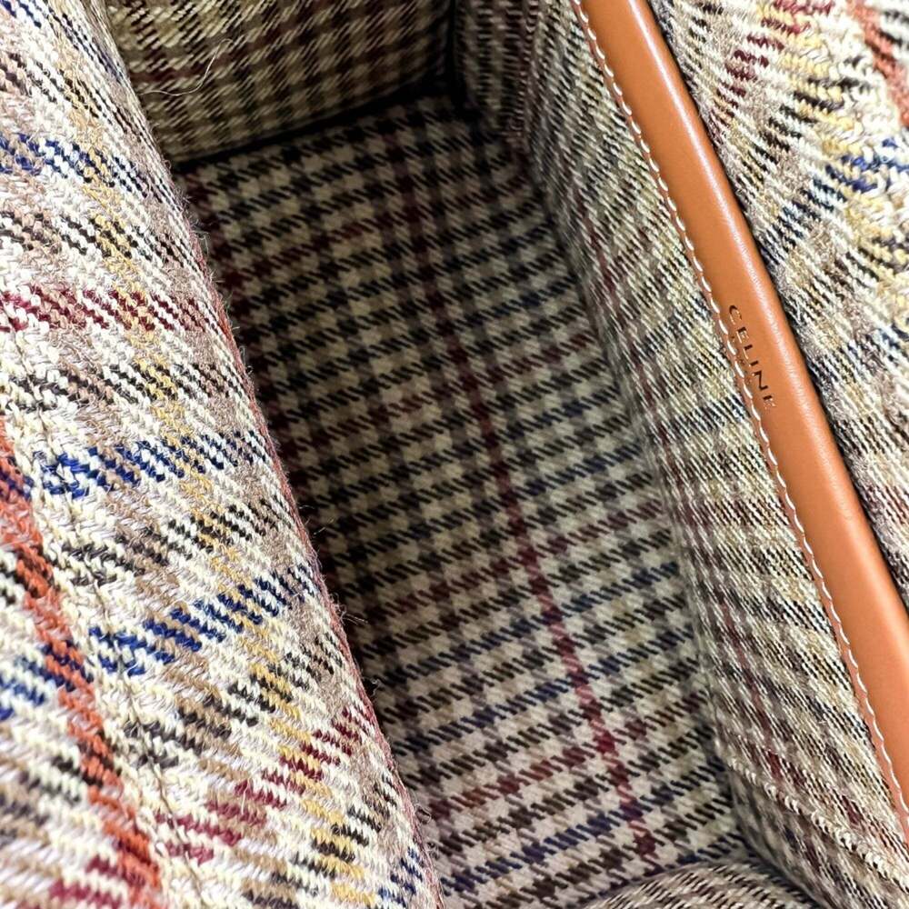 CELINE Triomphe Logo Small Cabas Thais Tweed 2-Way Shoulder Bag 199162EP8.14M... - Picture 8 of 12